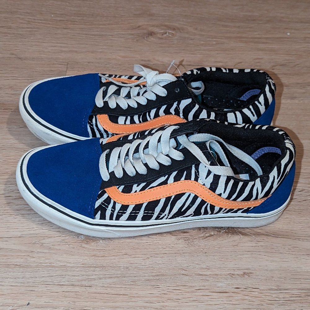 Blue Zebra Print Vans